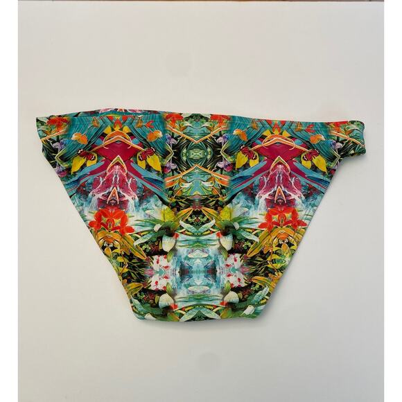 NWT Xhilaration Hipster Bikini Bottom LARGE Butterfly Plants Rain Forest Neon - Picture 4 of 6